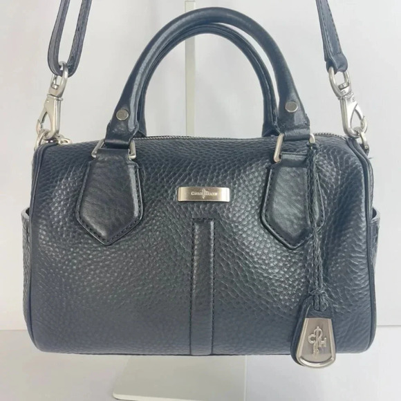 COLE HAAN Satchel Crossbody Bag Color Black Silver Tone Hardware Removable strap - Picture 8 of 16